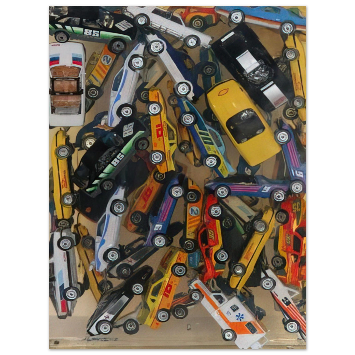 Arman - Car Accumulation Matchbox Cars - 1985  75x100 cm / 30x40inches Fine Art Poster