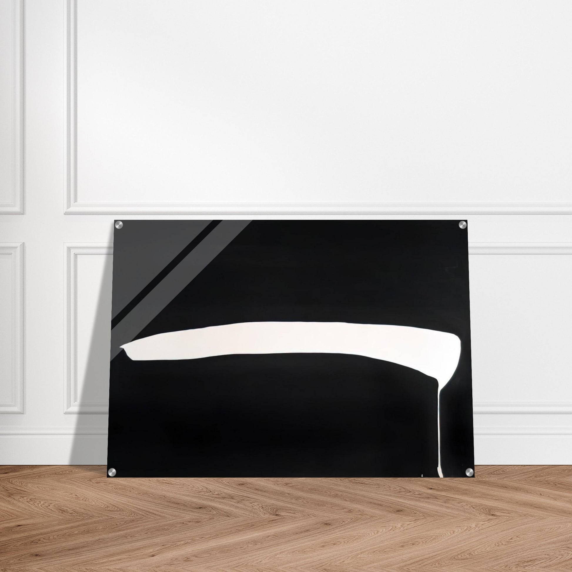 White Line on Black - 1968 - Jiro Yoshihara Acrylic Print - 70x100 cm / 28x40″ inches