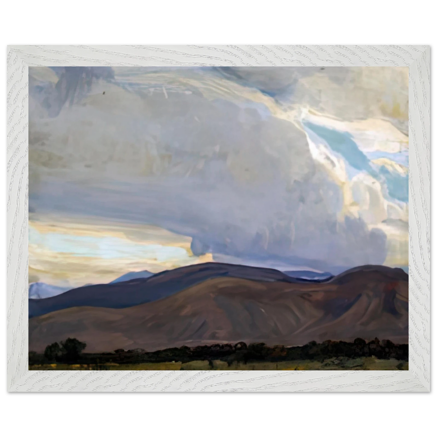 Maynard Dixon - STORM FROM THE SIERRA 1937 Wall art - 21x29.7 cm / 8x12" - Premium Wooden Framed Poster With Fine Art Paper-canvas - Black frame