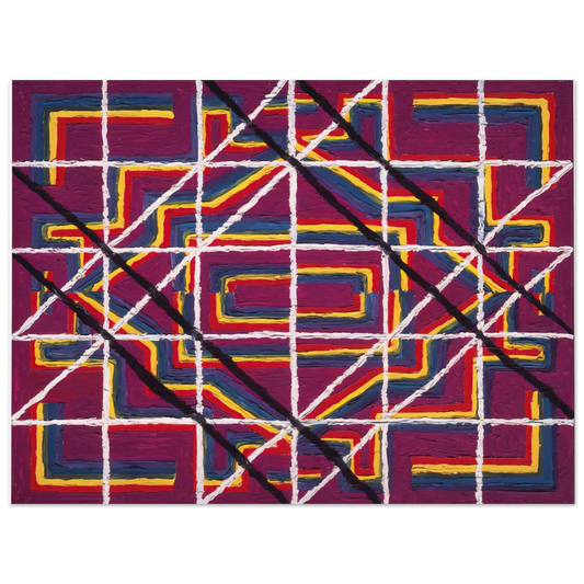 Alfred Jensen - Spanish Door Design Purple - 1959  75x100 cm / 30x40inches Fine Art Poster