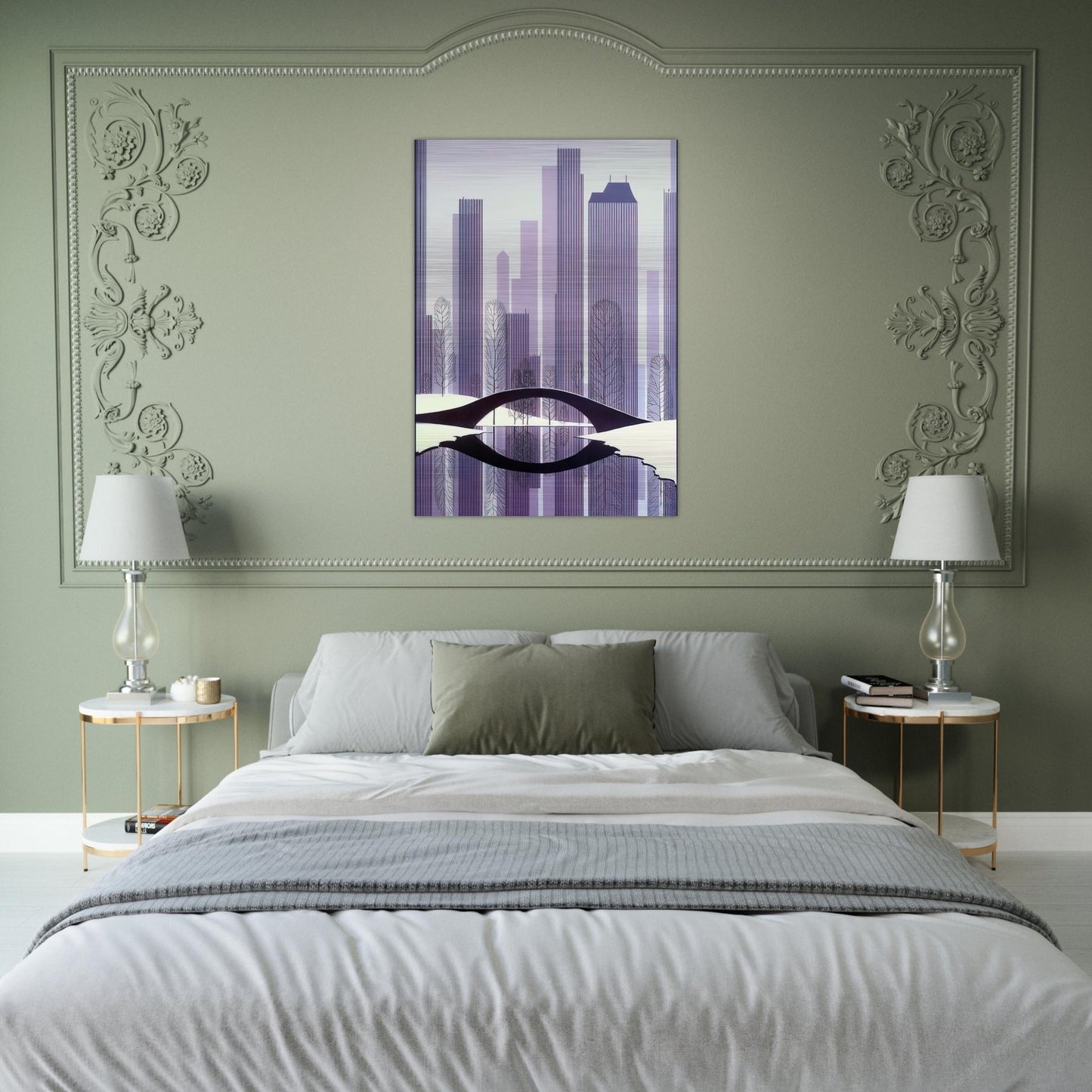 Central Park - Eyvind Earle Brushed Aluminum Print - 70x100 cm / 28x40 inches | Eyvind Earle Aluminum Print | Eyvind Earle Prints