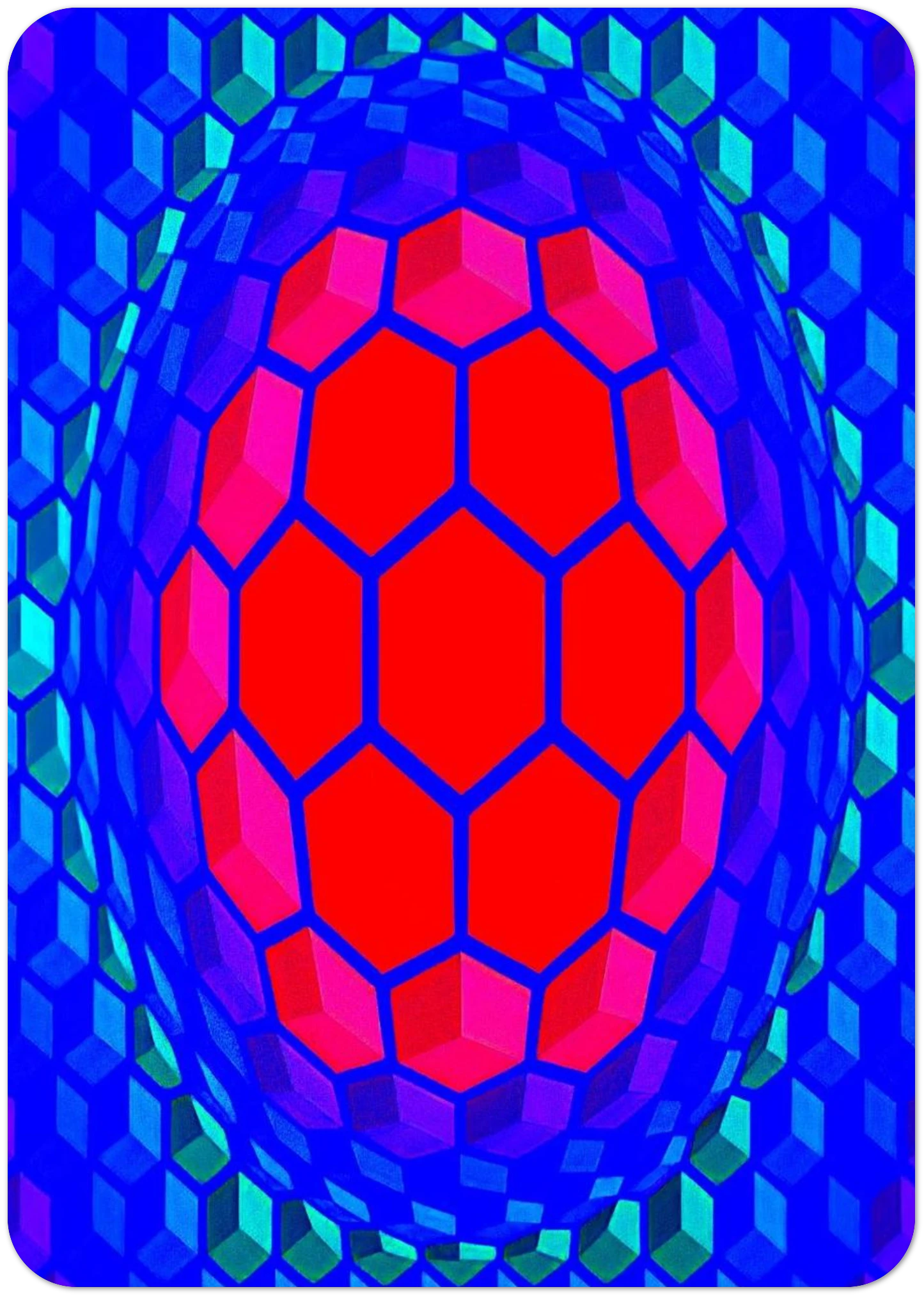 Cheyt Pyr - 1971 By Victor Vasarely Pack of 10 Post Cards | Victor Vasarely Post Cards | A6 (10.5 x 14.8 cm) - 4.1 x 5.8 inches