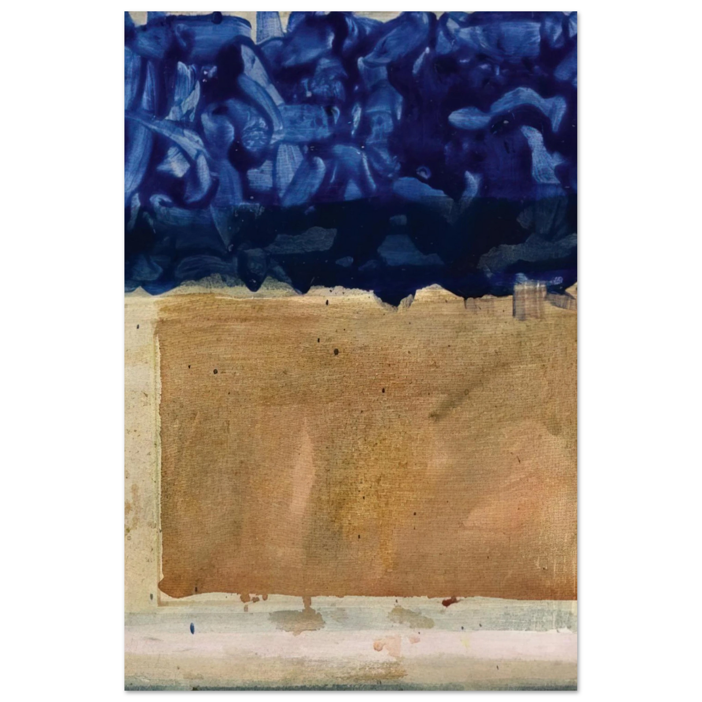 Helen Frankenthaler - Shoreline - 1952 Wall art - 40x40 cm / 16x16 inches - Premium Wooden Framed Poster With Fine Art Paper-canvas - Black frame