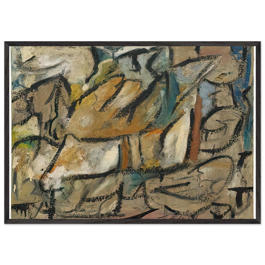 August Weather 1951- - Helen Frankenthaler 70x100 cm / 28x40 inches Framed Art Print – Black Wooden Frame