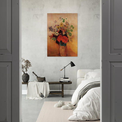 VASE OF FLOWERS 5 - Odilon Redon Brushed Aluminum Print - 70x100 cm / 28x40 inches | Odilon Redon Aluminum Print | Odilon Redon Prints