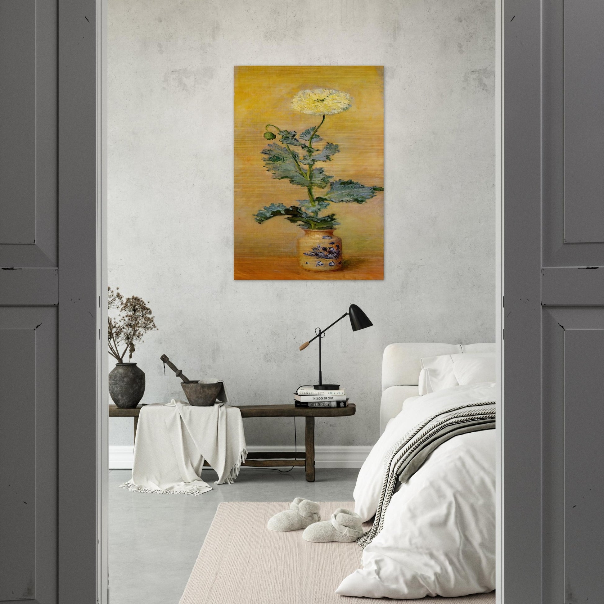 White Poppy - claude monet Brushed Aluminum Print - 70x100 cm / 28x40 inches | claude monet Aluminum Print | claude monet Prints