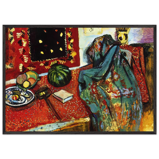 STILL LIFE WITH A RED RUG 1906 - Henri Matisse 70x100 cm / 28x40 inches Framed Art Print – Black Wooden Frame