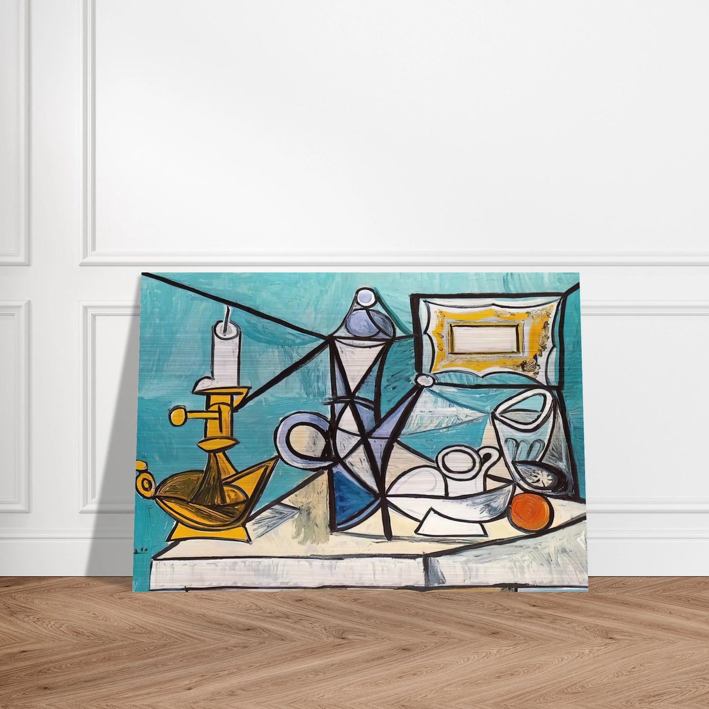 Still life with lamp - 1944 - Pablo Picasso Brushed Aluminum Print - 70x100 cm / 28x40 inches | Pablo Picasso Aluminum Print | Pablo Picasso Prints