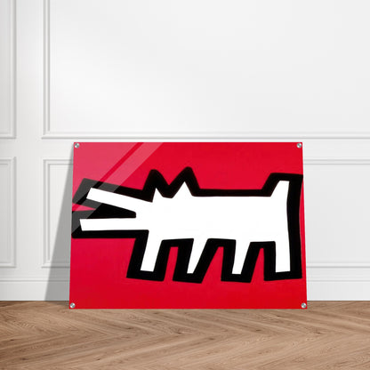 BARKING DOG 1990 - Keith Haring Acrylic Print - 70x100 cm / 28x40″ inches