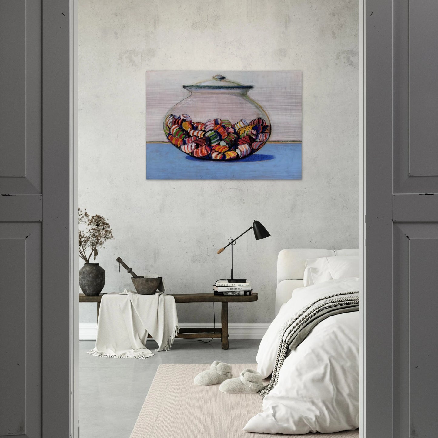 Glassed Candy - 1969 - Wayne Thiebaud Brushed Aluminum Print - 70x100 cm / 28x40 inches | Wayne Thiebaud Aluminum Print | Wayne Thiebaud Prints