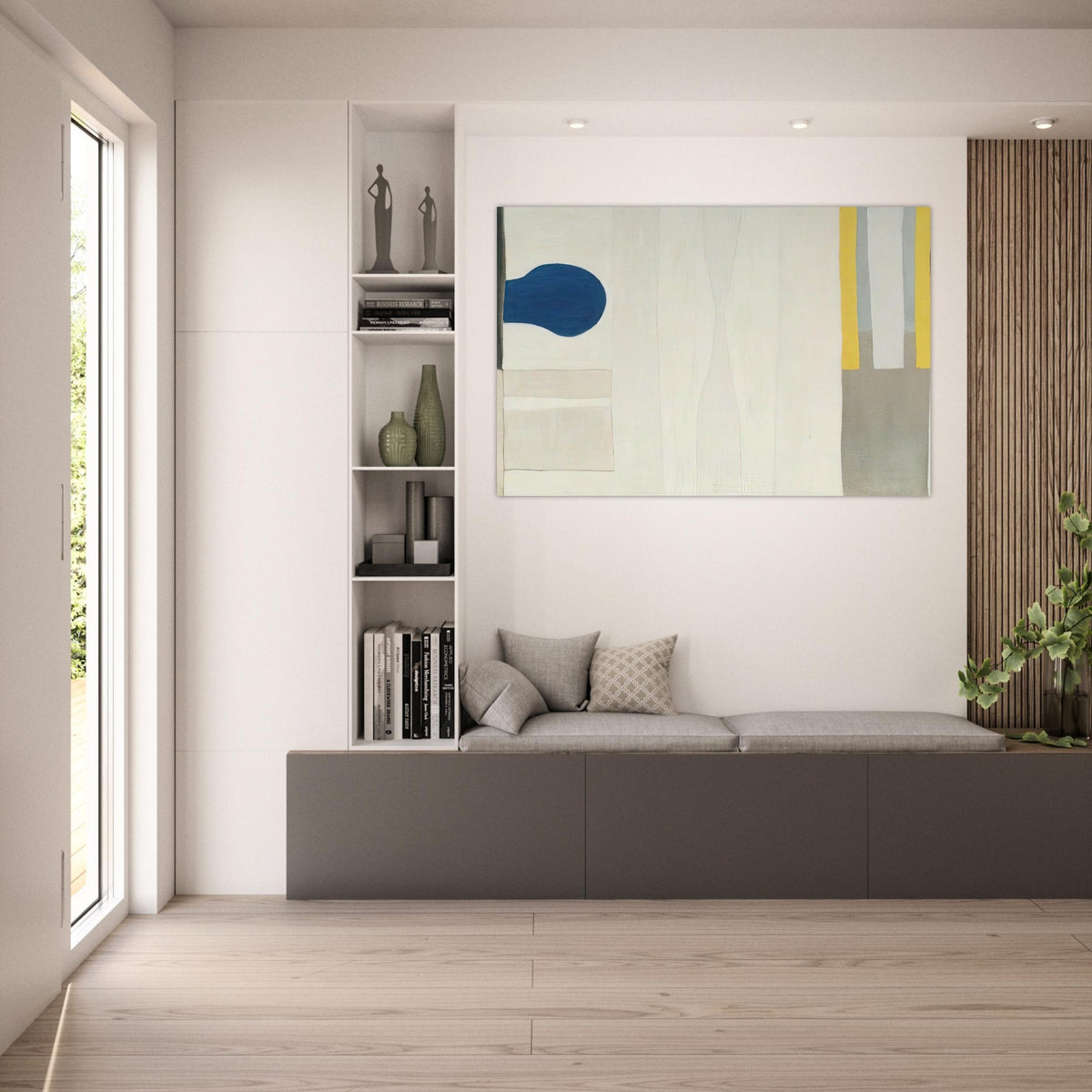 Blue Form on White - 1964 - William Scott Art Prints - 100x150 cm / 40x60″ inches | William Scott Poster | William Scott Prints
