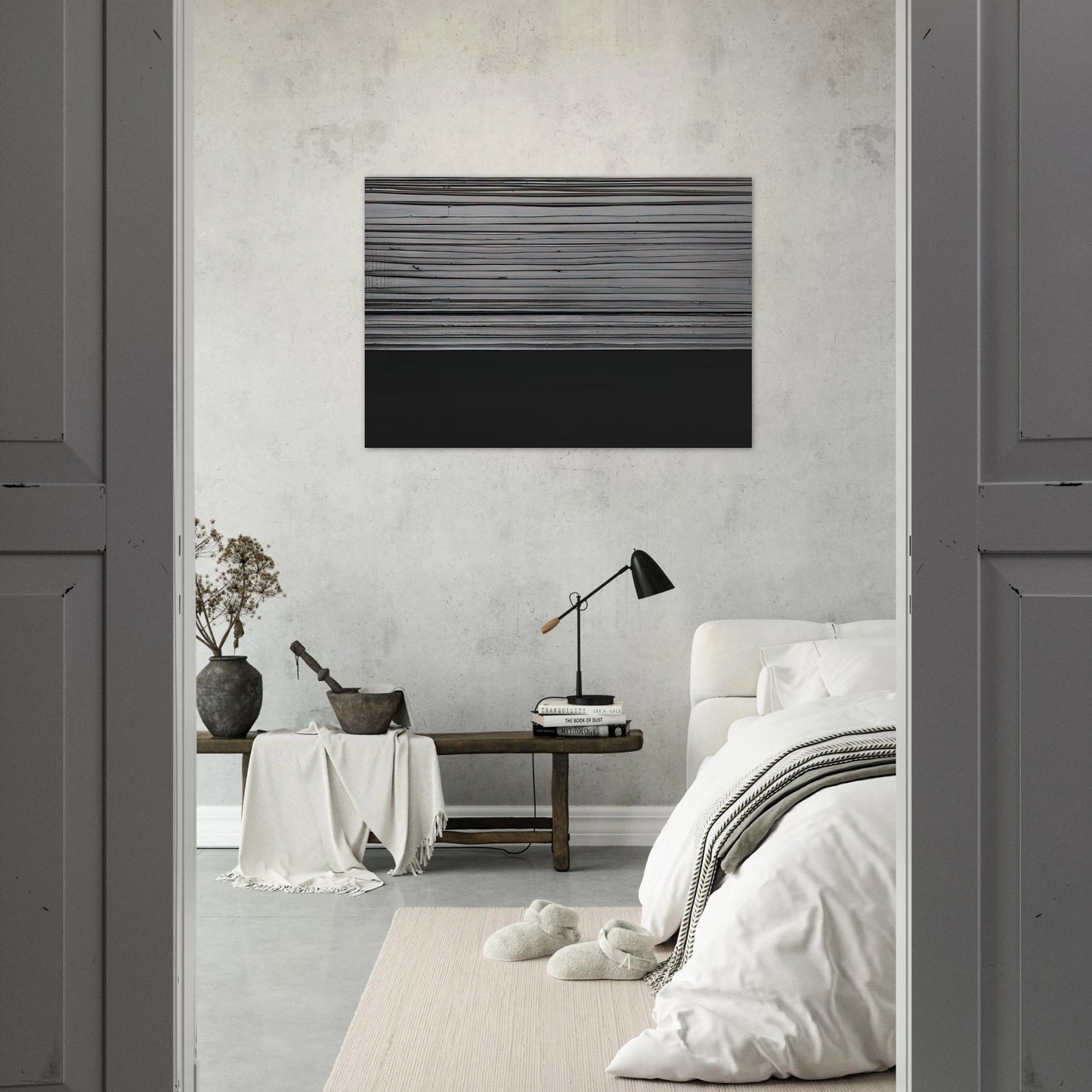 Peinture 12 November 2008 diptyque - 2008 - Pierre Soulages Brushed Aluminum Print - 70x100 cm / 28x40 inches | Pierre Soulages Aluminum Print | Pierre Soulages Prints