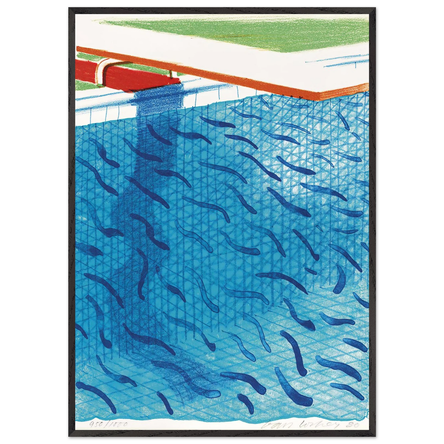 David Hockney - David Hockney Wall art - 40x50 cm / 16x20 inches - Premium Wooden Framed Poster With Fine Art Paper-canvas - White frame
