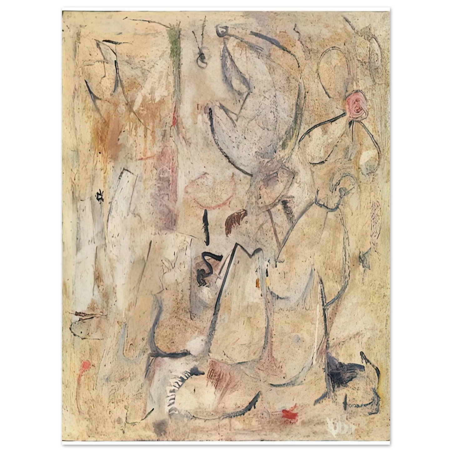 Helen Frankenthaler - Beach, 1950- Wall Art - 21x29.7 cm / 8x12" - Fine Art Poster-canvas - -
