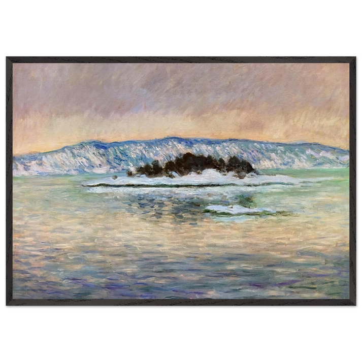 The Fjord near Christiania - claude monet 70x100 cm / 28x40 inches Framed Art Print – Black Wooden Frame
