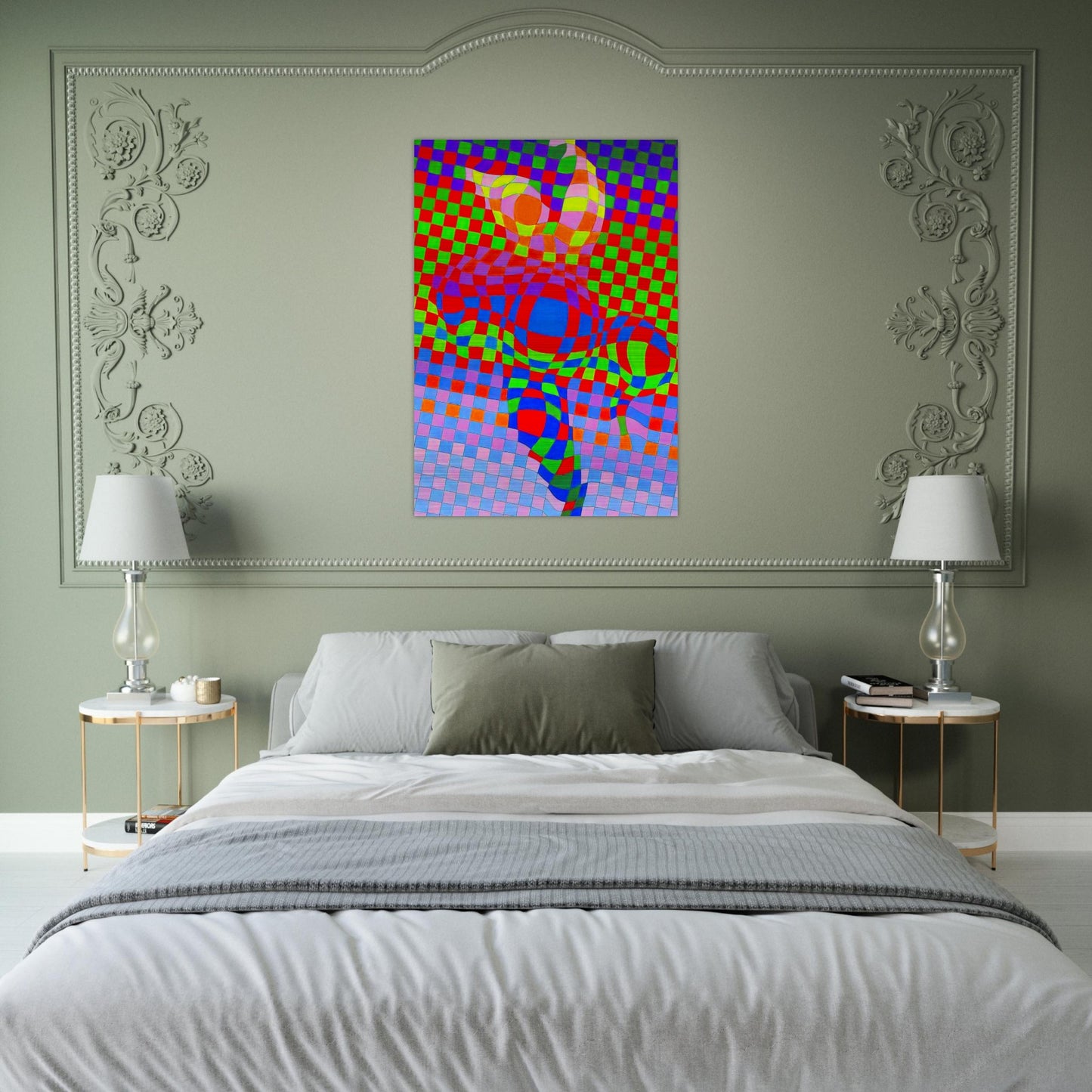 Harlequin - Victor Vasarely Brushed Aluminum Print - 70x100 cm / 28x40 inches | Victor Vasarely Aluminum Print | Victor Vasarely Prints