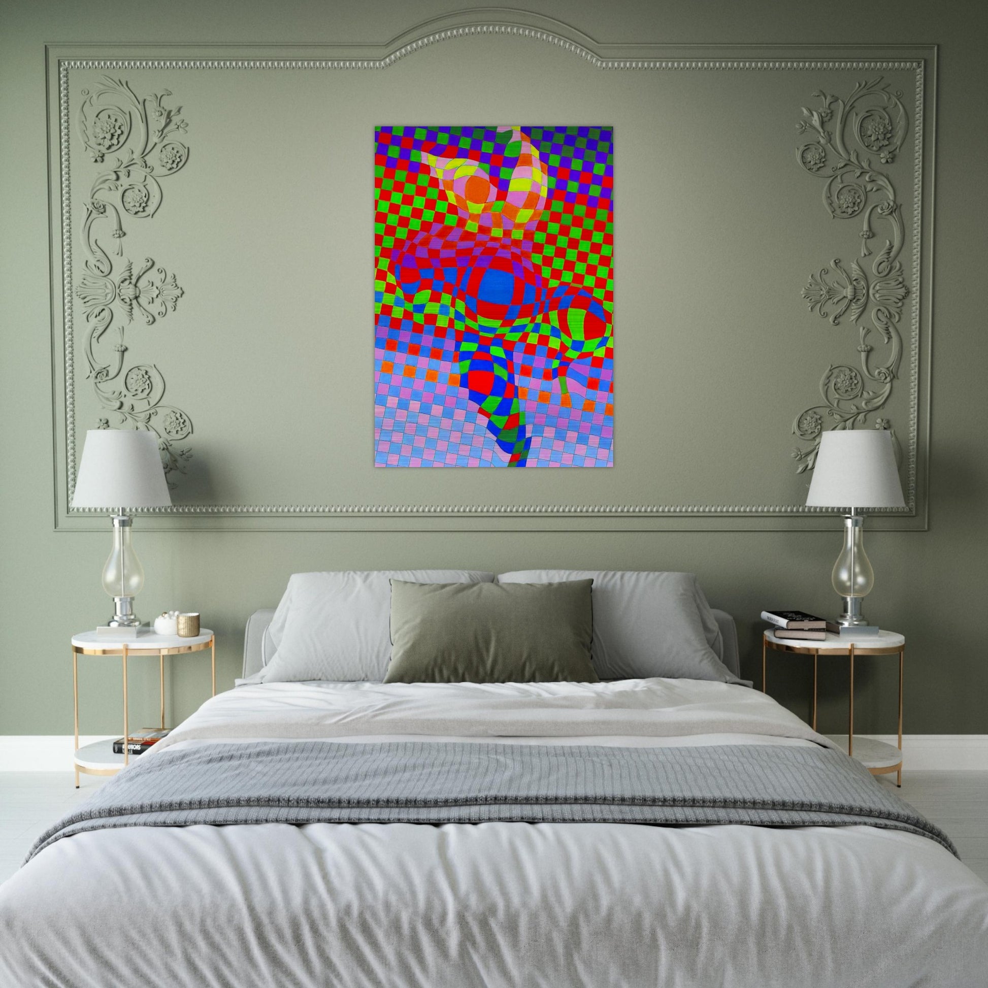 Harlequin - Victor Vasarely Brushed Aluminum Print - 70x100 cm / 28x40 inches | Victor Vasarely Aluminum Print | Victor Vasarely Prints