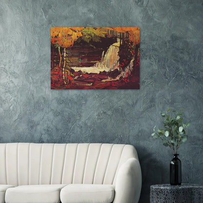 WOODLAND WATERFALL 1916 - Tom Thomson Brushed Aluminum Print - 70x100 cm / 28x40 inches | Tom Thomson Aluminum Print | Tom Thomson Prints