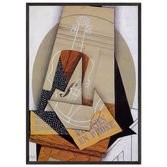 COMPOSITION WITH VIOLIN - Juan Gris 70x100 cm / 28x40 inches Framed Art Print – Black Wooden Frame