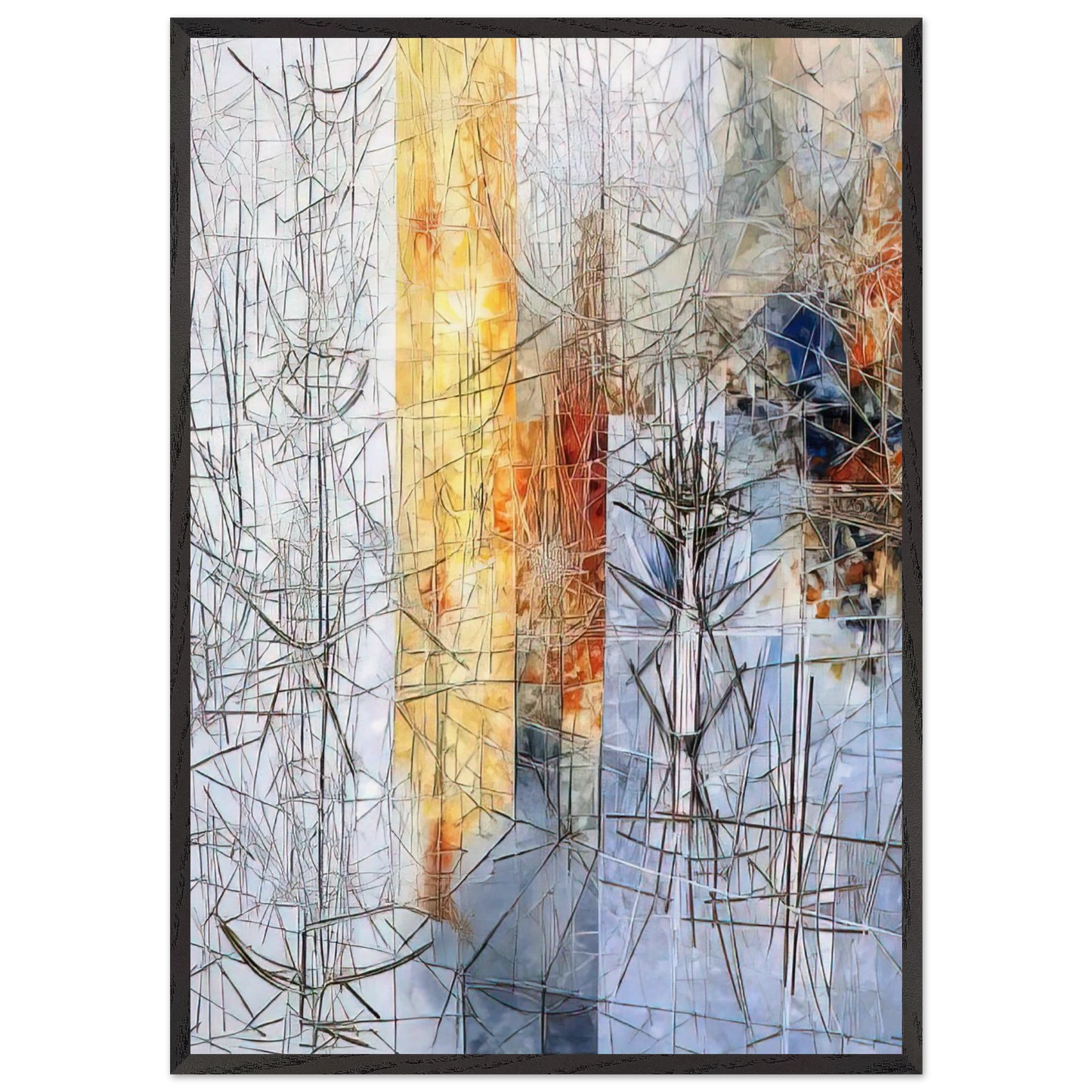 Untitled - 1957 N1 - Jimmy Ernst 70x100 cm / 28x40 inches Framed Art Print – Black Wooden Frame