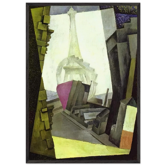 LA TOUR EIFFEL 1914 - Diego Rivera 70x100 cm / 28x40 inches Framed Art Print – Black Wooden Frame