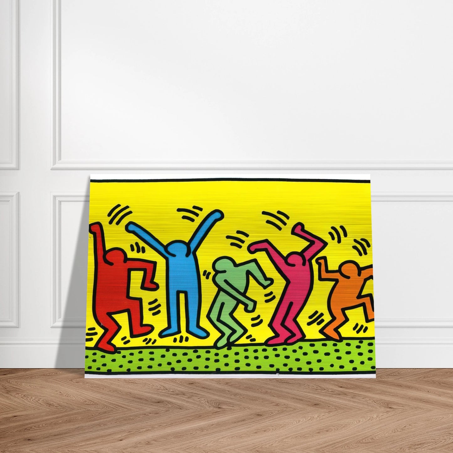 UNTITLED DANCE 1987 - Keith Haring Brushed Aluminum Print - 70x100 cm / 28x40 inches | Keith Haring Aluminum Print | Keith Haring Prints