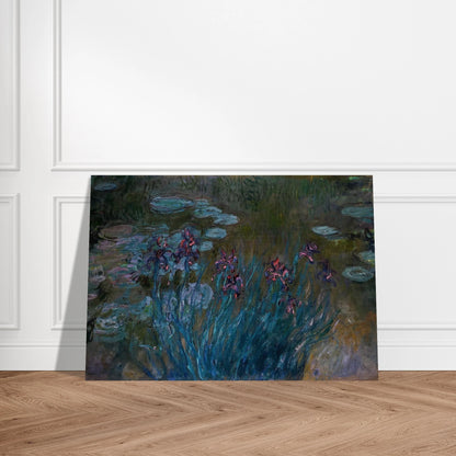 Irises and Water-Lilies - claude monet Brushed Aluminum Print - 70x100 cm / 28x40 inches | claude monet Aluminum Print | claude monet Prints