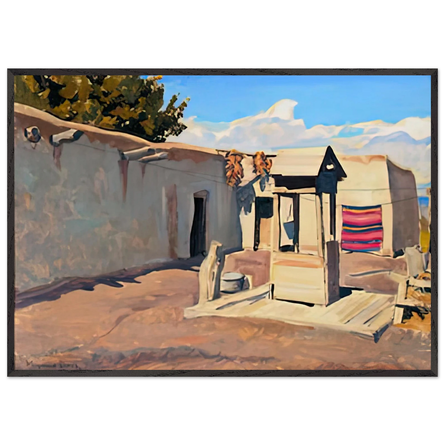 Maynard Dixon - OLD PATIO 1931 Wall art - A1 (59.4 x 84.1  cm) - Premium Wooden Framed Poster With Fine Art Paper-canvas - Black frame
