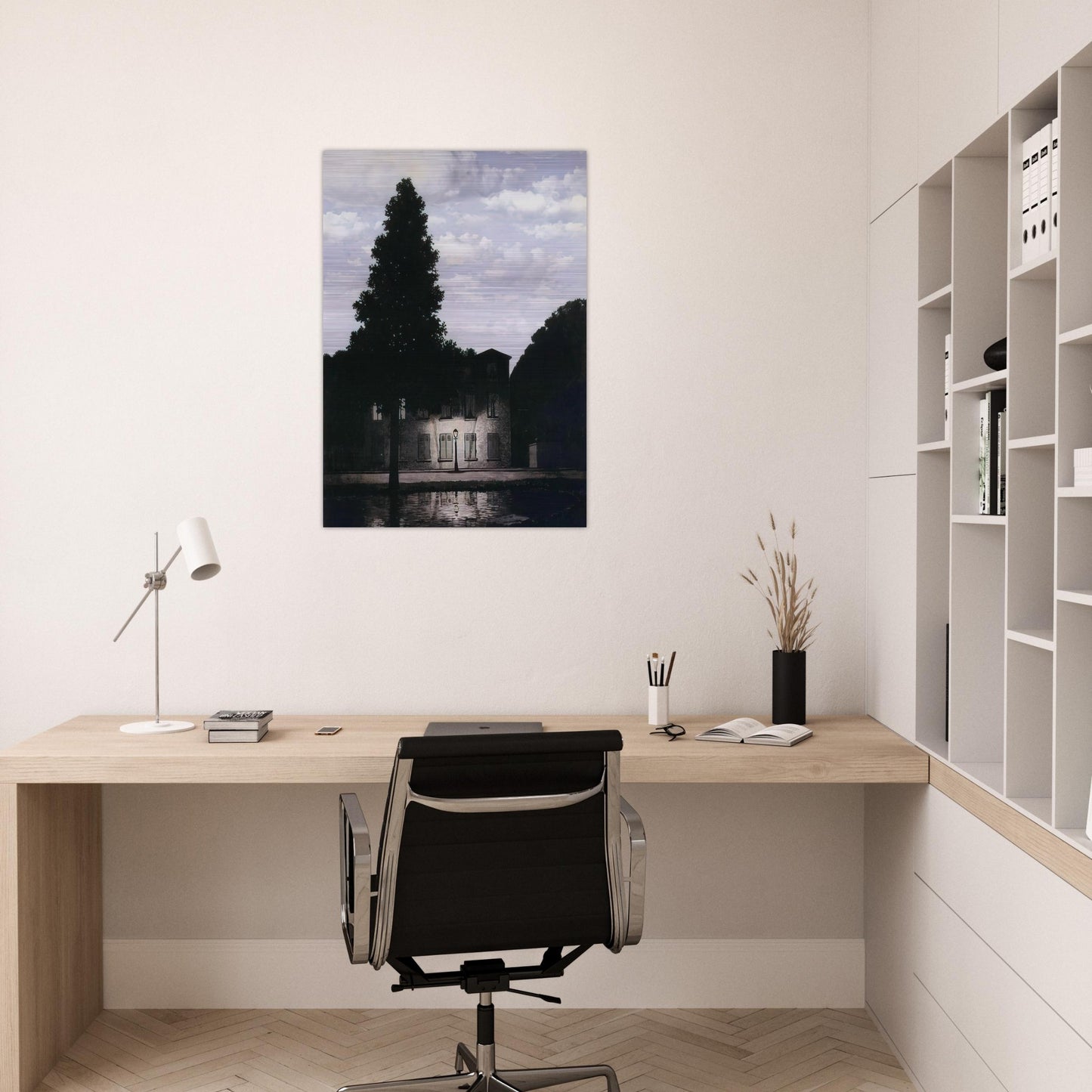 THE EMPIRE OF LIGHTS 1954 - Rene Magritte Brushed Aluminum Print - 70x100 cm / 28x40 inches | Rene Magritte Aluminum Print | Rene Magritte Prints