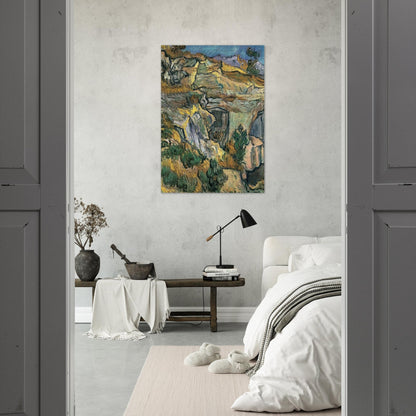 Entrance to a Quarry near Saint Remy - Vincent van Gogh Brushed Aluminum Print - 70x100 cm / 28x40 inches | Vincent van Gogh Aluminum Print | Vincent van Gogh Prints
