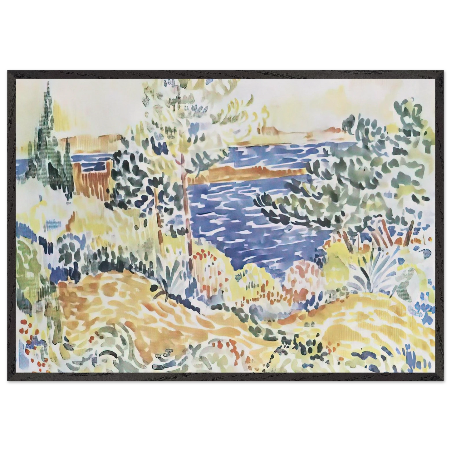 Lavender - Henri-Edmond Cross 70x100 cm / 28x40 inches Framed Art Print – Black Wooden Frame