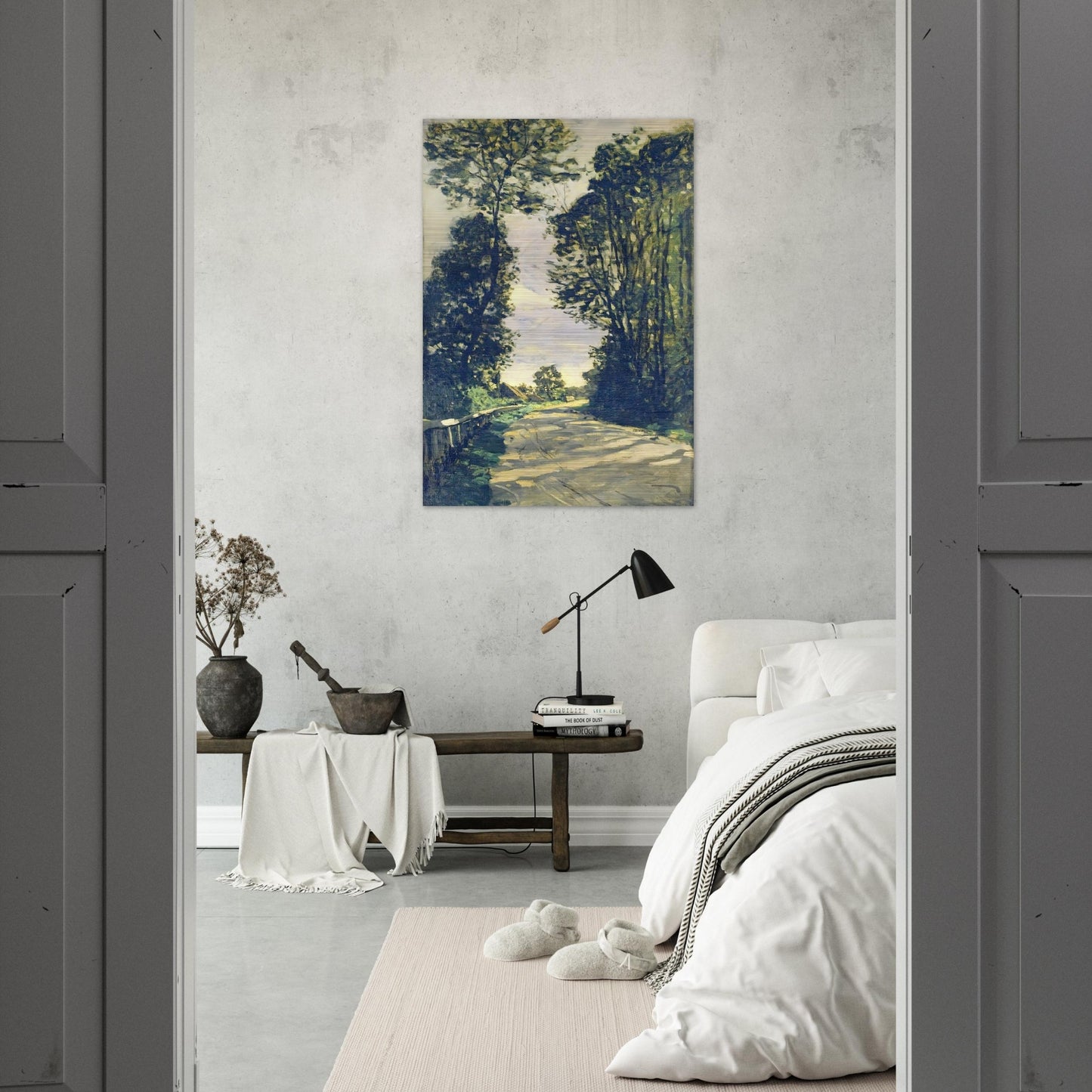 Road to the Saint-Simeon Farm - claude monet Brushed Aluminum Print - 70x100 cm / 28x40 inches | claude monet Aluminum Print | claude monet Prints
