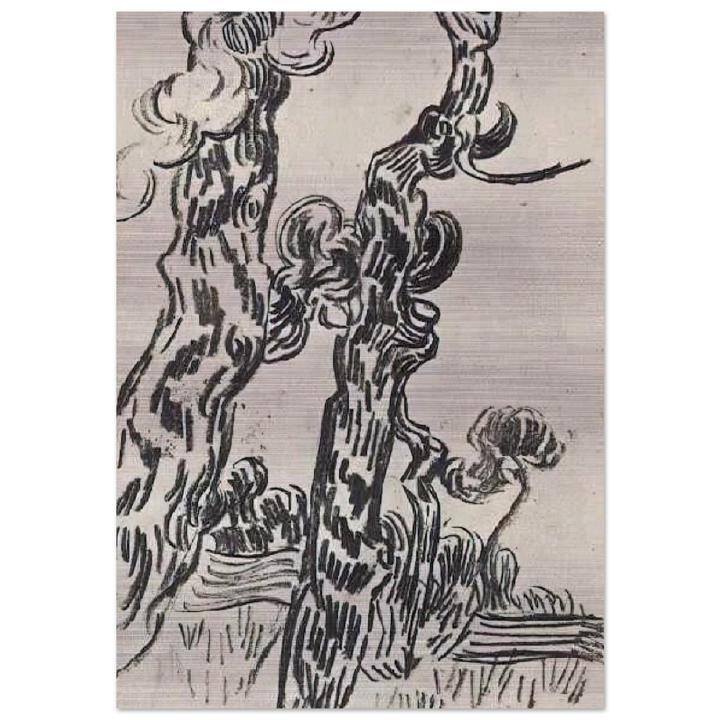 Two Pinetrees - Vincent van Gogh Brushed Aluminum Print - 70x100 cm / 28x40 inches | Vincent van Gogh Aluminum Print | Vincent van Gogh Prints