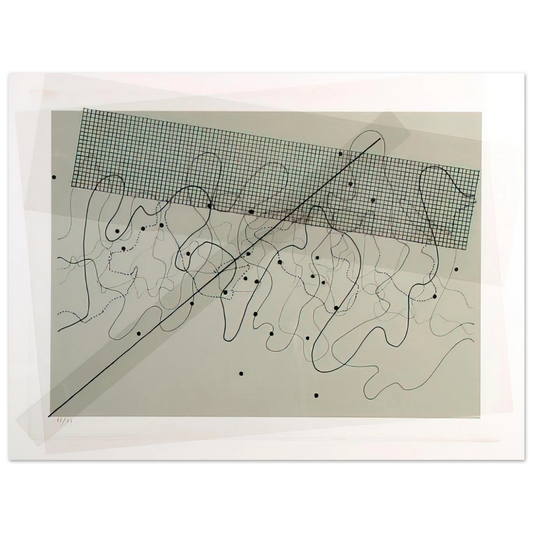 John Cage - Fontana Mix Light Grey - 1981  75x100 cm / 30x40inches Fine Art Poster