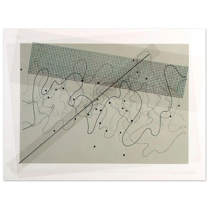 John Cage - Fontana Mix Light Grey - 1981  75x100 cm / 30x40inches Fine Art Poster
