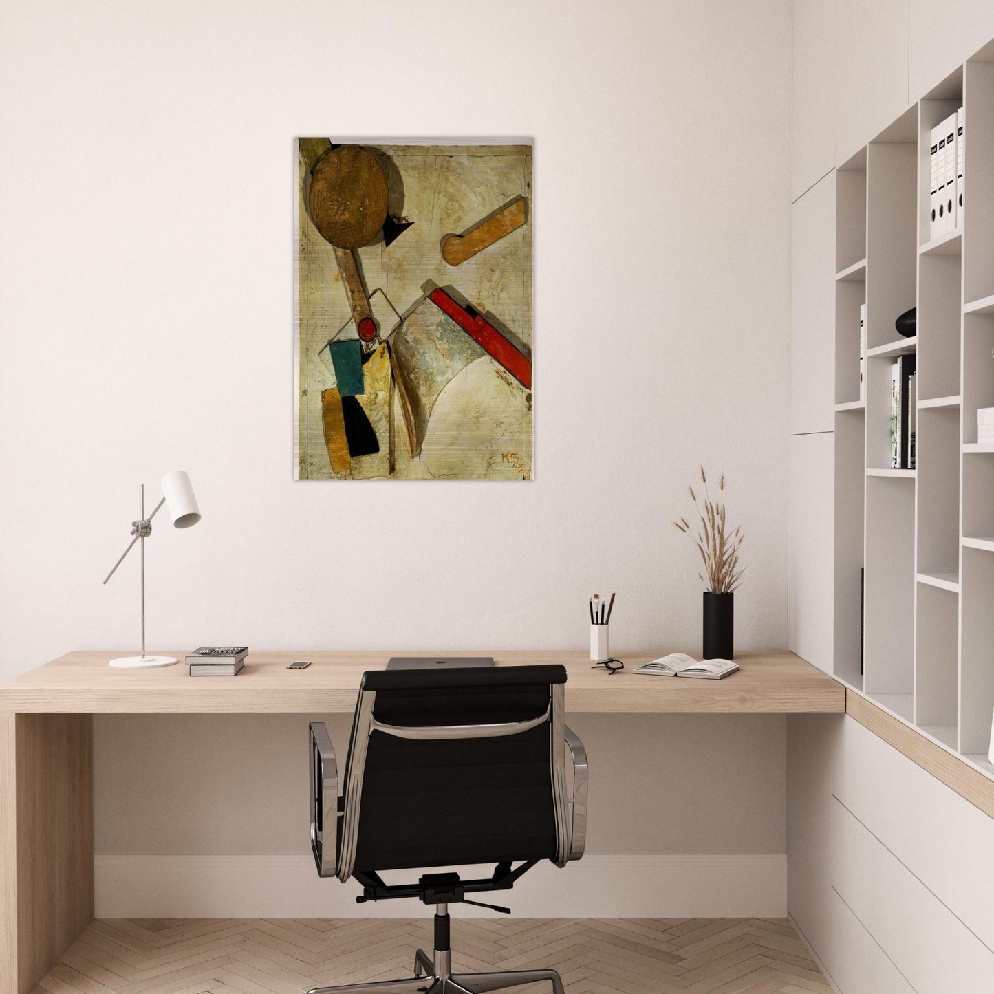 HEAVY RELIEF 1945 - Kurt Schwitters Brushed Aluminum Print - 70x100 cm / 28x40 inches | Kurt Schwitters Aluminum Print | Kurt Schwitters Prints
