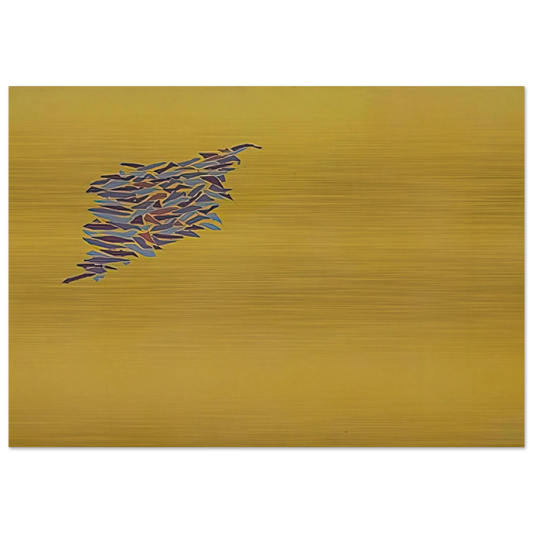 Colors on Yellow Gold - 1973 - Robert Goodnough Brushed Aluminum Print - 70x100 cm / 28x40 inches | Robert Goodnough Aluminum Print | Robert Goodnough Prints