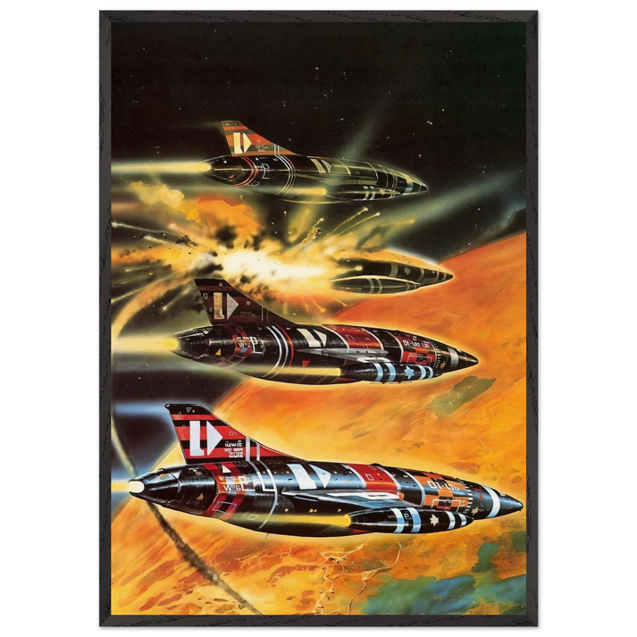 Chris Foss N6 - Chris Foss 70x100 cm / 28x40 inches Framed Art Print – Black Wooden Frame