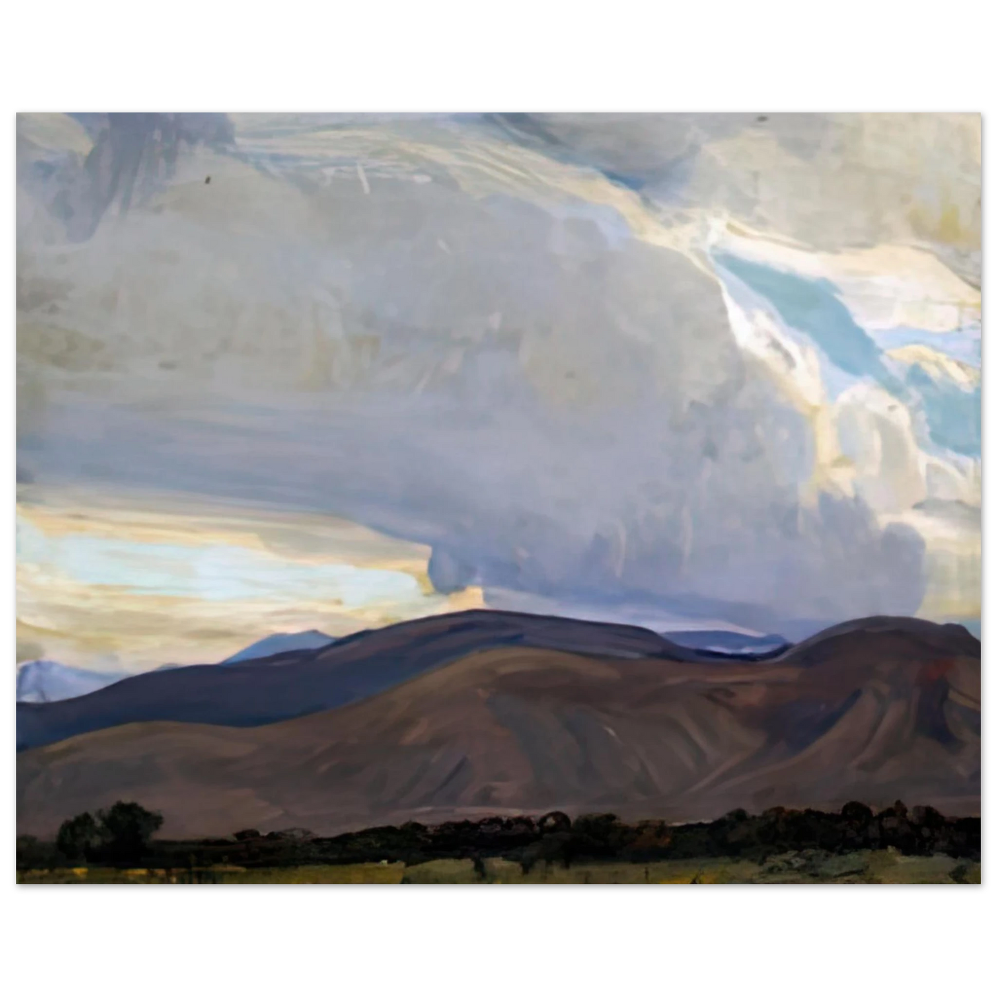 Maynard Dixon - STORM FROM THE SIERRA 1937 Wall art - 50x70 cm / 20x28 inches - Premium Wooden Framed Poster With Fine Art Paper-canvas - Wood frame