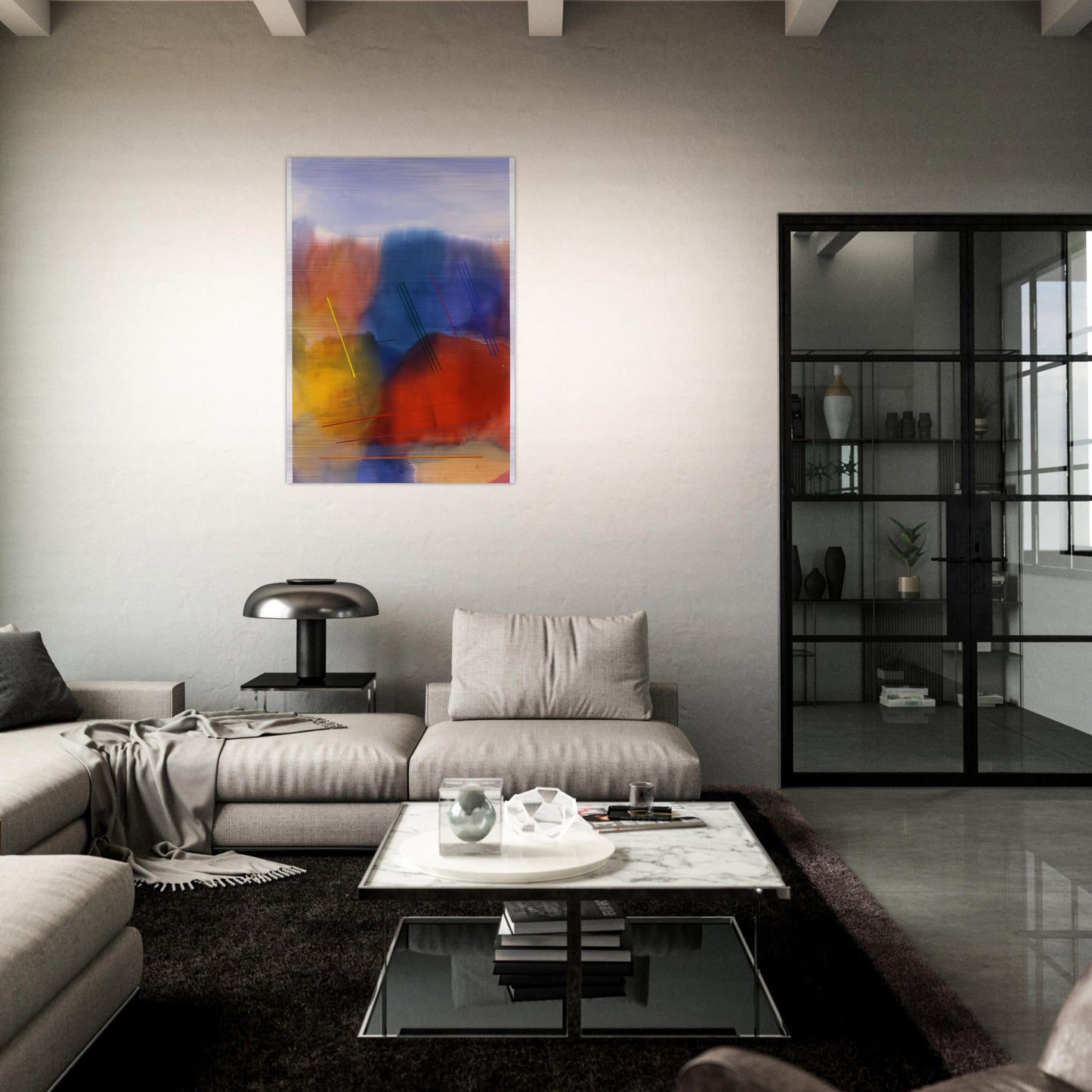 Free Spirit - 1991 - Ronnie Landfield Brushed Aluminum Print - 70x100 cm / 28x40 inches | Ronnie Landfield Aluminum Print | Ronnie Landfield Prints