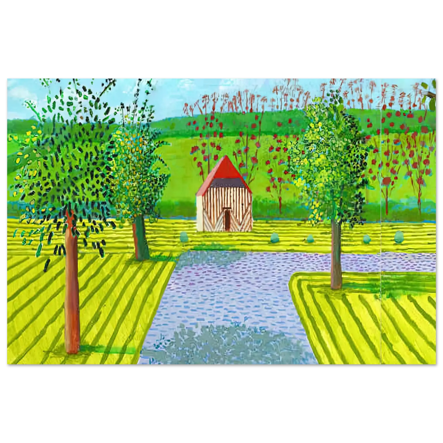 David Hockney - David Hockney Wall art - A1 (59.4 x 84.1  cm) - Premium Wooden Framed Poster With Fine Art Paper - White frame