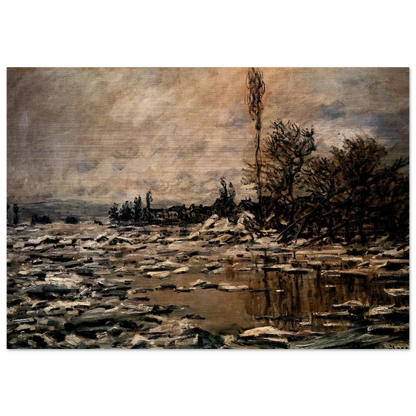 The Break-up of the Ice - claude monet Brushed Aluminum Print - 70x100 cm / 28x40 inches | claude monet Aluminum Print | claude monet Prints
