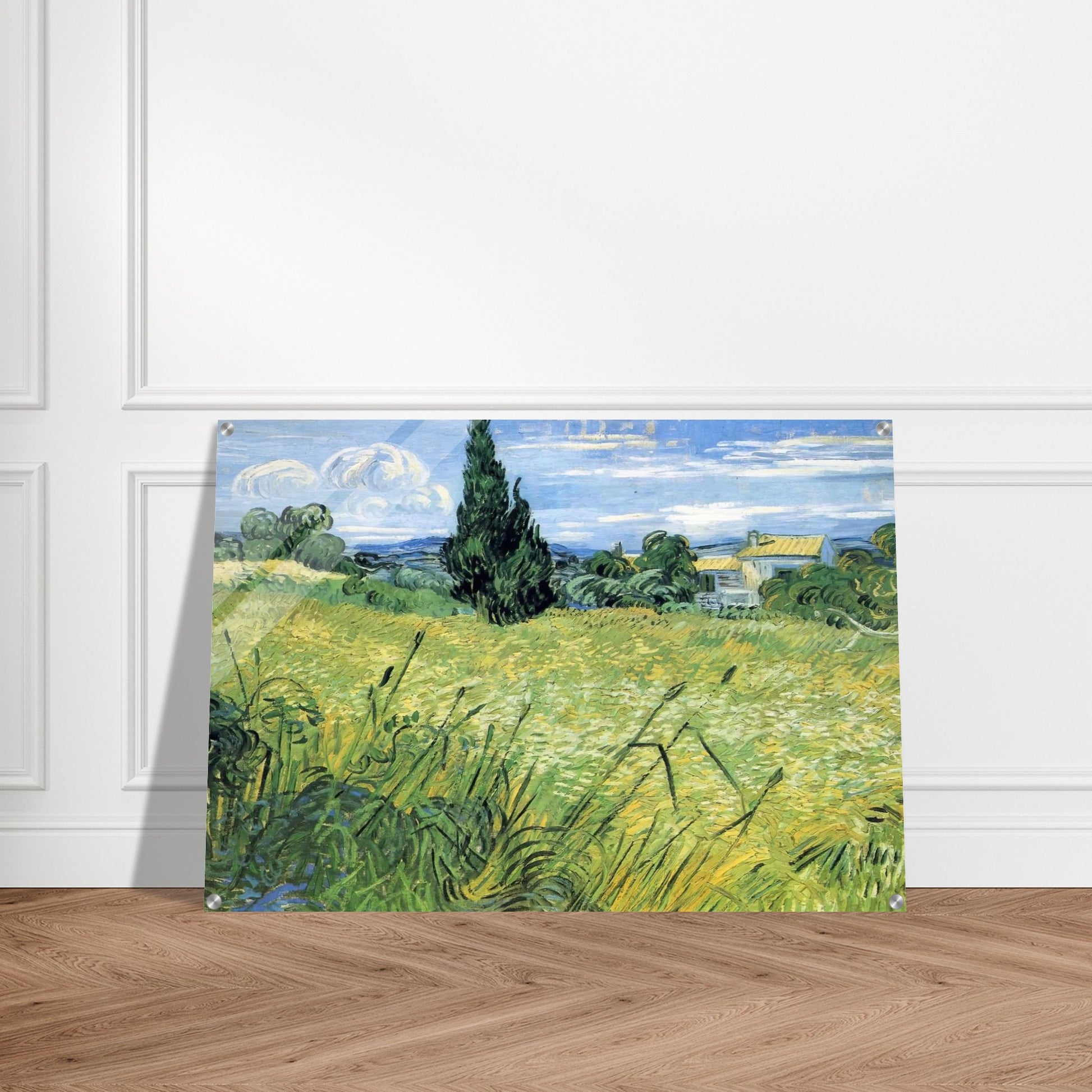 Green Wheat Field with Cypress - Vincent van Gogh Acrylic Print - 70x100 cm / 28x40″ inches