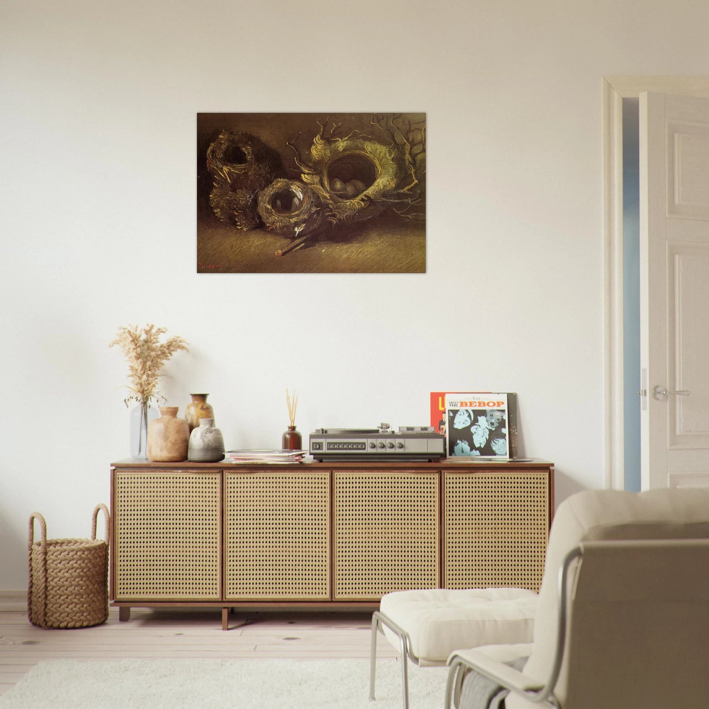 Still Life with Three Birds Nests - Vincent van Gogh Brushed Aluminum Print - 70x100 cm / 28x40 inches | Vincent van Gogh Aluminum Print | Vincent van Gogh Prints