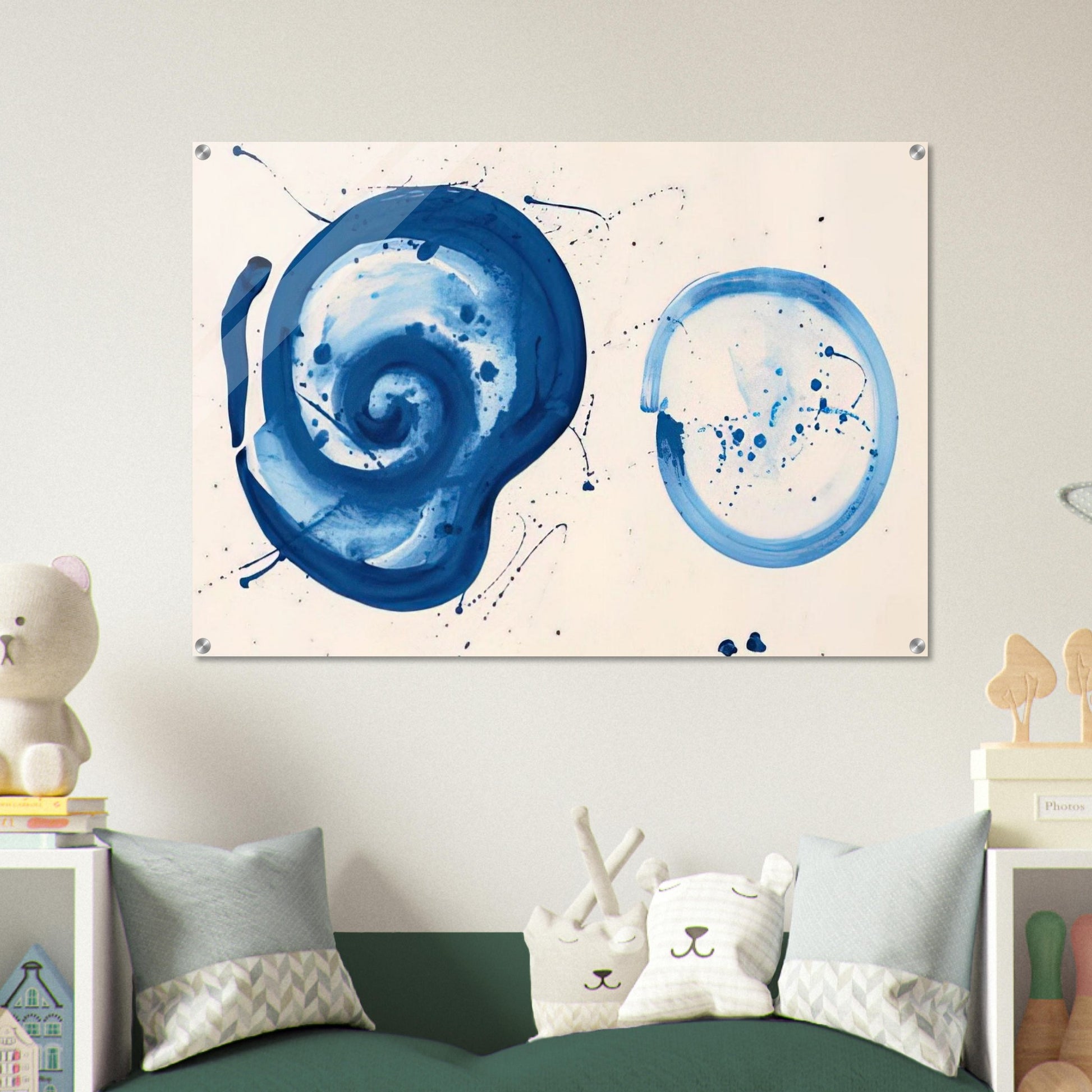 Composition  Blue Balls  - Sam Francis Acrylic Print - 70x100 cm / 28x40″ inches