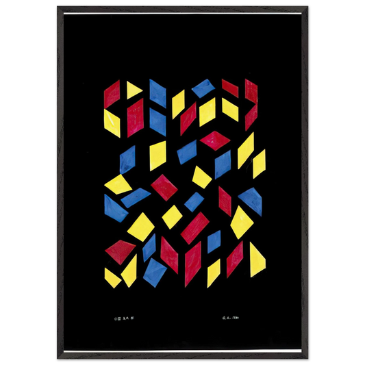 ORCHESTRA III 1980 - Anni Albers 70x100 cm / 28x40 inches Framed Art Print – Black Wooden Frame