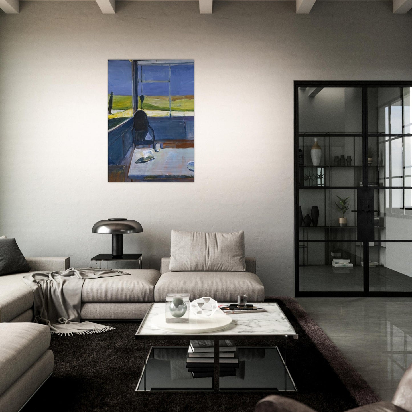 Interior with Book - Richard Diebenkorn Brushed Aluminum Print - 70x100 cm / 28x40 inches | Richard Diebenkorn Aluminum Print | Richard Diebenkorn Prints