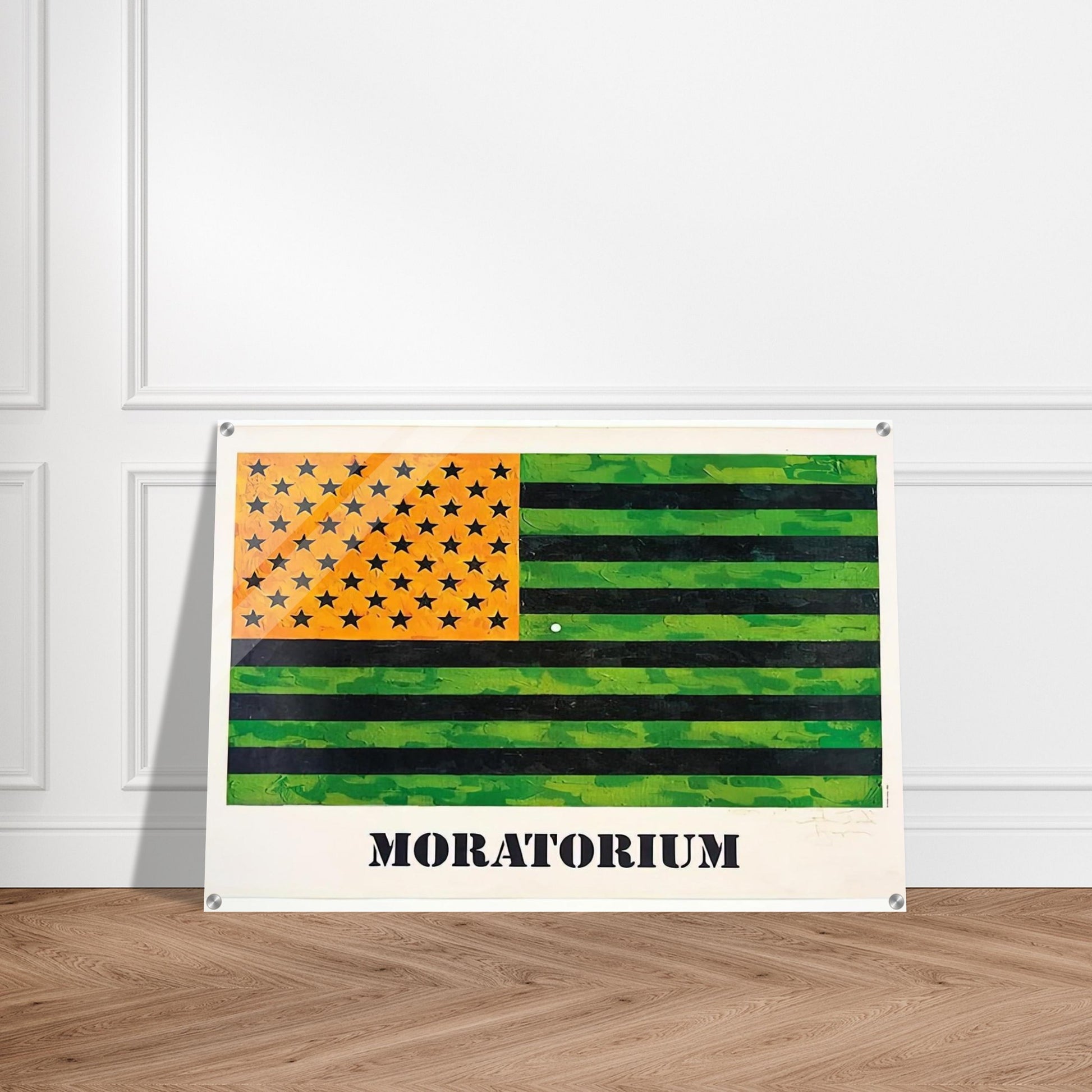MORATORIUM FLAG - Jasper Johns Acrylic Print - 70x100 cm / 28x40″ inches