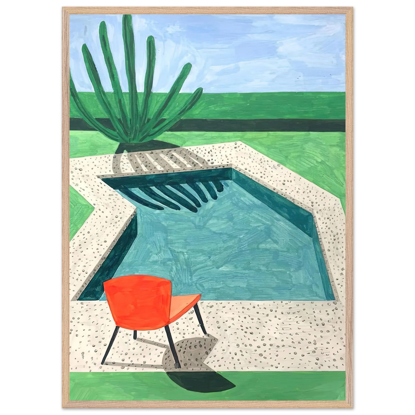 David Hockney - David Hockney Wall art - 21x29.7 cm / 8x12" - Premium Wooden Framed Poster With Fine Art Paper-canvas - Wood frame