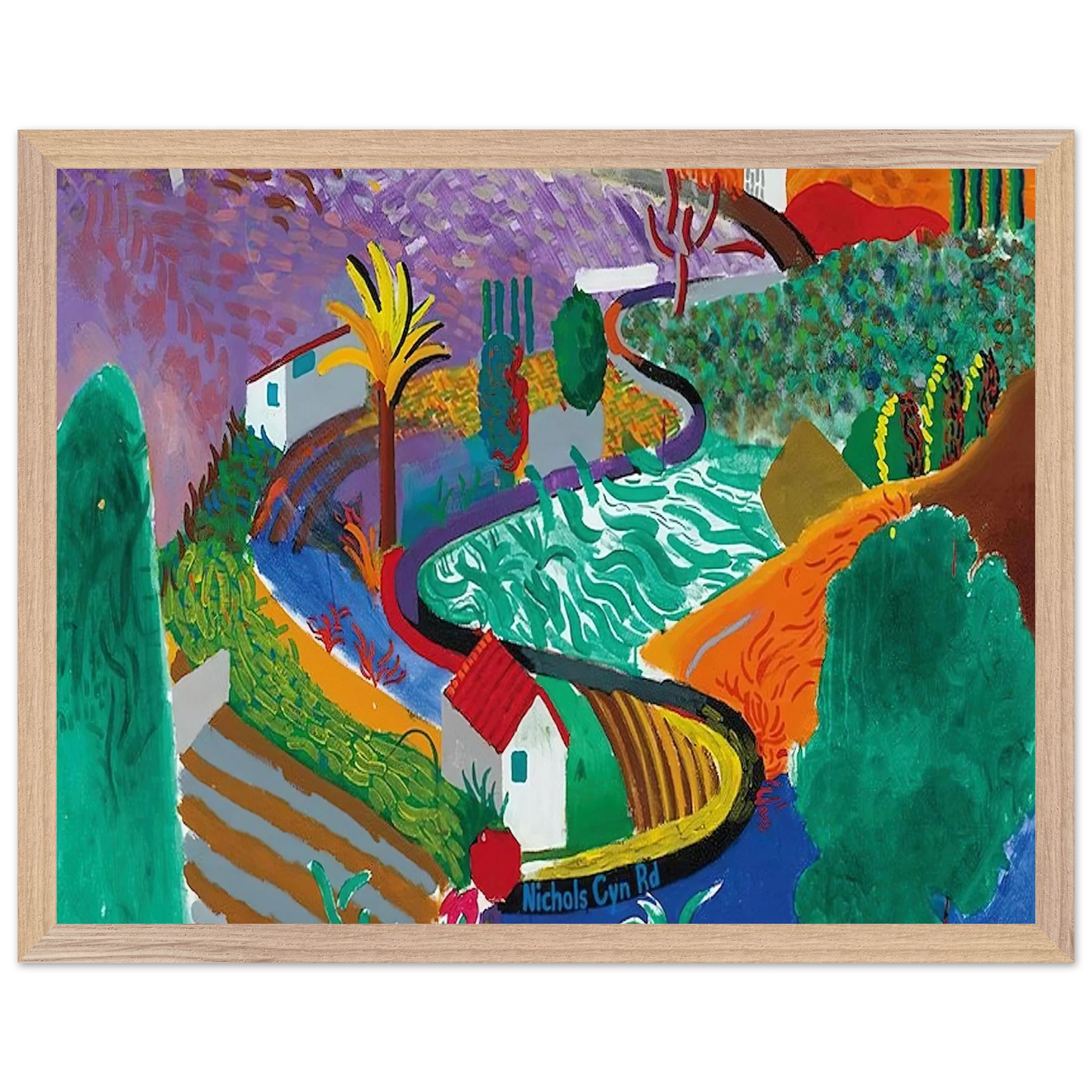 David Hockney - David Hockney Wall art - 13x18 cm / 5x7 inches - Premium Wooden Framed Poster With Fine Art Paper-canvas - Black frame